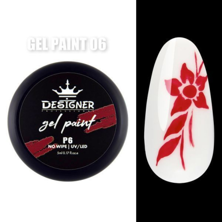 Gel Paint P6 (Томний червоний) 5 мл. - Гель фарба Designer