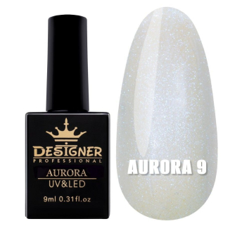 Гель-лак Aurora №9, 9 мл., Designer (Ефект втирання)
