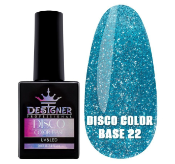 Світловідбивне базове покриття №22 (Блакитний), 9 мл. - Disco Color Base Designer