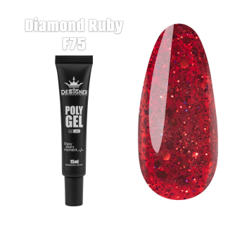 Полігель (15 мл.) Designer F75 Diamond Ruby