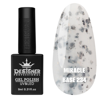 Кольорова база Miracle base Designer 234 (9 мл.) - з чорною, срібною та кольоровою поталлю