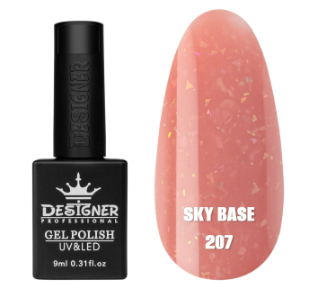 Кольорова база Sky base 207 Designer (9 мл.) - із золотою поталлю