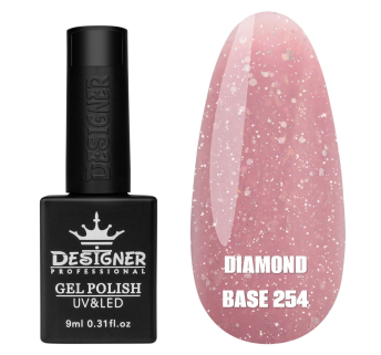 Базове покриття Diamond Base 254 Designer (9 мл.) - с легким світловідбивним ефектом