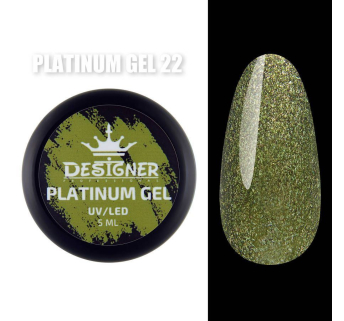 Platinum Gel 5 мл., Designer (Гель з шиммером) - Зелений №22
