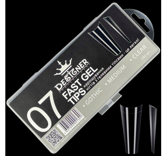 Fast gel tips №7 (Gothic, medium size) - Гелеві типси Designer