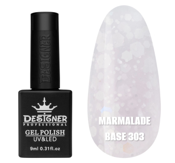 Кольорова база Marmalade base 303 Designer (9 мл.) - з білими конфетті