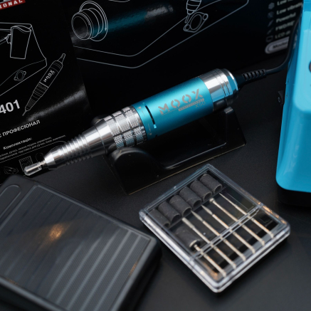 Фрезер Мокс X401 (Light blue) на 50 000 об/хв. та 70W. для манікюру та педикюру Фрезер Мокс X401 (Light blue) на 50 000 об/хв. та 70W. для манікюру та педикюру