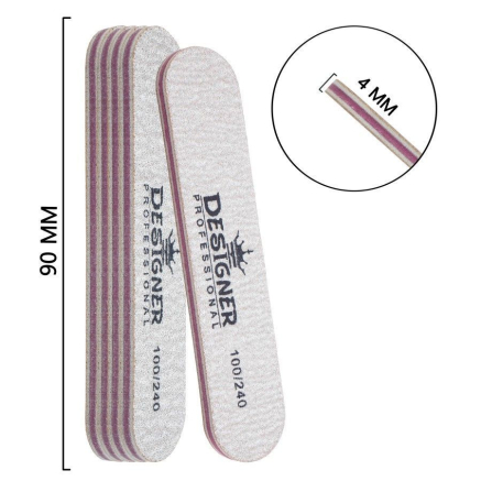 Двостороння овальна міні пилка (100/240 грит.) - Nailfile Designer