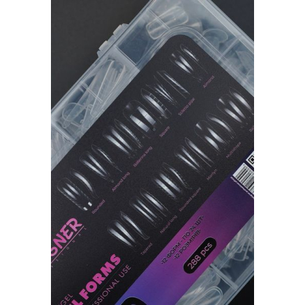 Polygel Nail Forms SET-D, 288 шт. (12 форм) - Верхні форми Designer