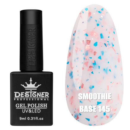 Базове покриття Smoothie Base 145 Designer (9 мл) - з дрібними шматочками фольги