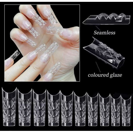 Crystal Fast Gel Tips (Trapezoid Medium TS2) - тіпси гелів з шипами Designer 120 шт/уп