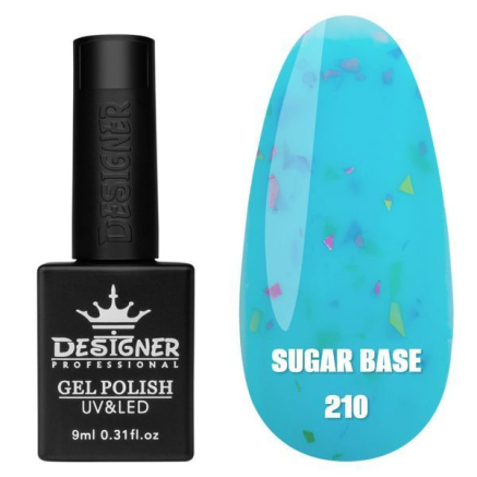 Кольорова база Sugar base 210 Designer (9 мл) - з різнокольоровими пластівцями