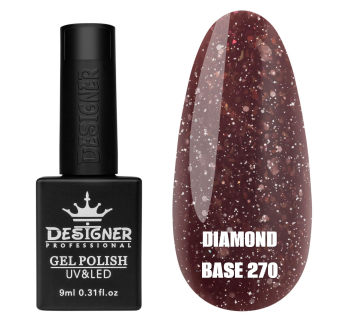 Базове покриття Diamond Base 270 Designer (9 мл.) - с легким світловідбивним ефектом