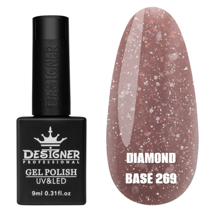 Базове покриття Diamond Base 269 Designer (9 мл.) - с легким світловідбивним ефектом