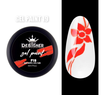 Gel Paint P19 (Неоновый оранжевый) 5 мл. - Гель краска Designer