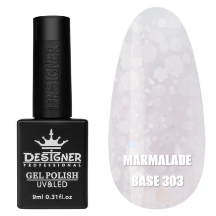Кольорова база Marmalade base 303 Designer (9 мл.) - з білими конфетті