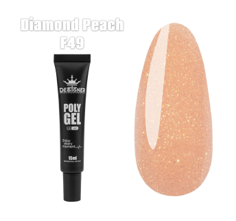 Полигель (15 мл.) Designer F49 Diamond Рeach