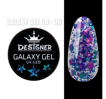 Galaxy Gel 10 мл., Designer (Глітерний гель) - GA - 06