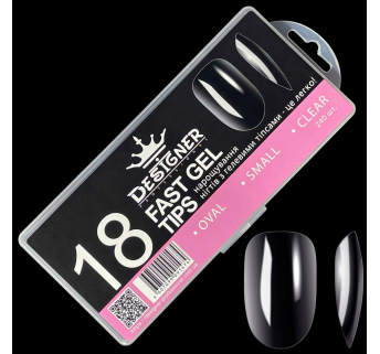 Fast gel tips №18 (Oval, small size) - Гелевые типсы Designer