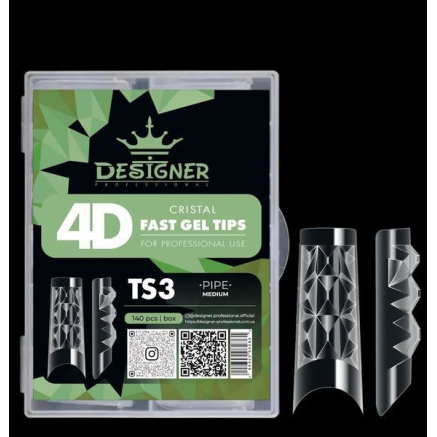 Crystal Fast Gel Tips (Pipe Medium TS3) - тіпси гелів з шипами Designer 120 шт/уп
