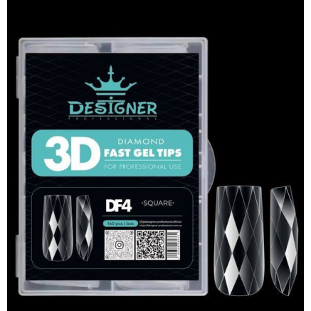 Diamond Fast Gel Tips (DF4 Square) - гелеві типси Designer 120 шт/уп