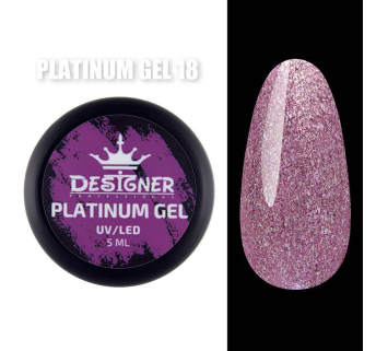 Platinum Gel 5 мл., Designer (Гель с шиммером) - Пурпурно-розовый №18