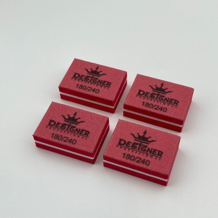 Міні баф прямокутний, 3.5 см Червоний 180/240 гріт - Designer