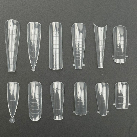 Polygel Nail Forms SET-D, 288 шт. (12 форм) - Верхні форми Designer