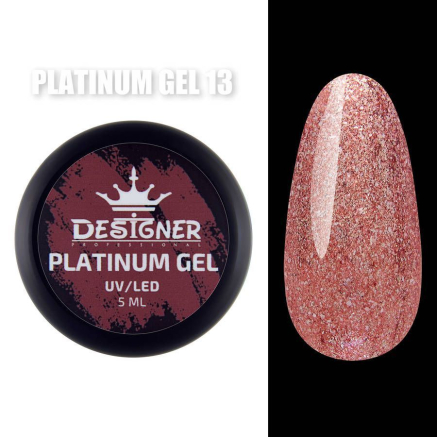 Platinum Gel 5 мл., Designer (Гель з шиммером) - Червоний №13