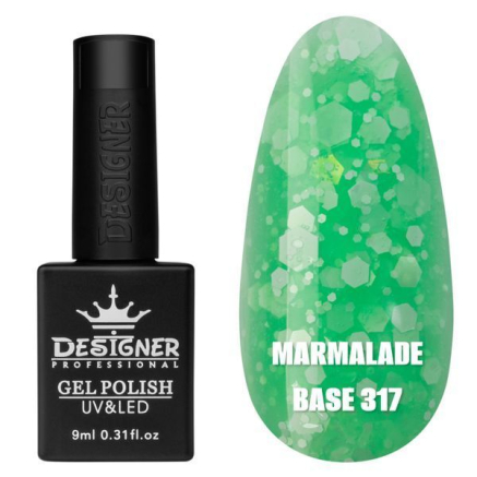 Кольорова база Marmalade base 317 Designer (9 мл.) - з білими конфетті