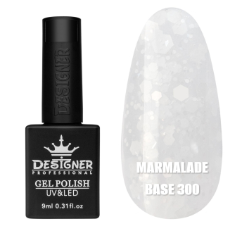 Кольорова база Marmalade base 300 Designer (9 мл.) - з білими конфетті