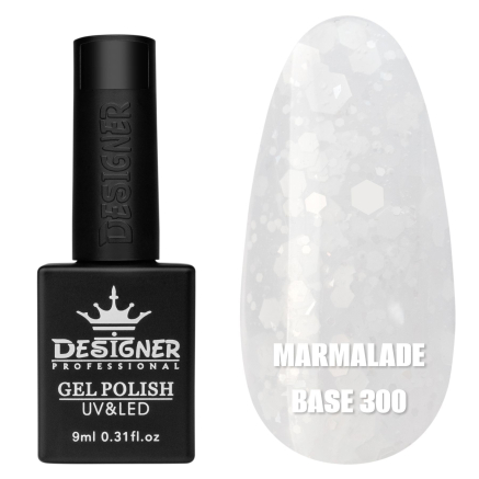 Кольорова база Marmalade base 300 Designer (9 мл.) - з білими конфетті