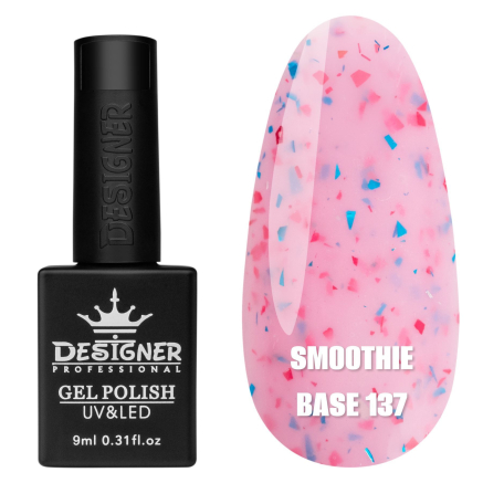 Базове покриття Smoothie Base 137 Designer (9 мл) - з дрібними шматочками фольги