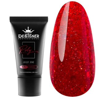 Полигель 30 мл Designer Diamond Dark Red №51