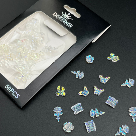 3D декор для об'ємного дизайну нігтів 'Метелики,бантики,квіти' Designer - D1