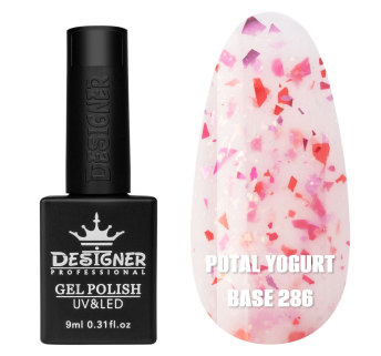 Кольорова база Potal yogurt base 286 Designer (9 мл.) - з кольоровою поталлю