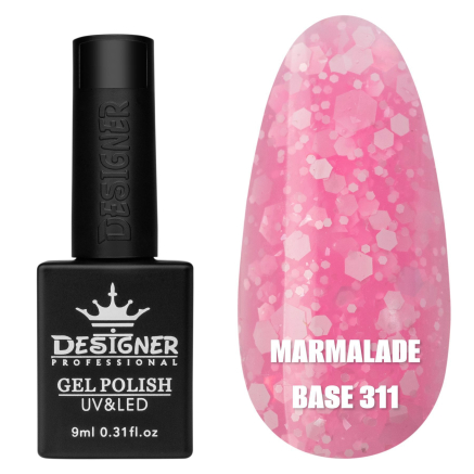 Кольорова база Marmalade base 311 Designer (9 мл.) - з білими конфетті