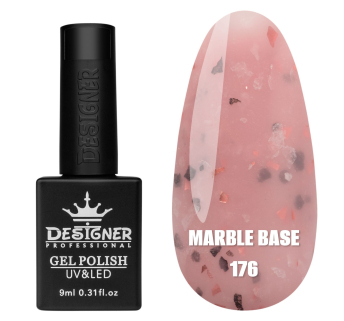 Кольорова база Marble base 176 Designer (9 мл) - з різнокольоровою поталлю