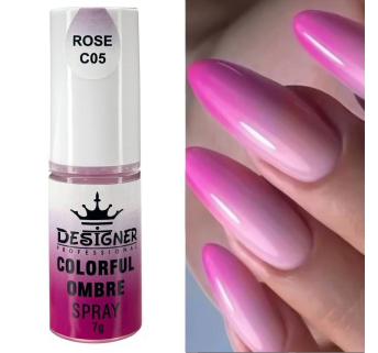 Colorful Ombre Spray, 7 г. Rose C05 (Малиновий) - спрей пудра Designer для створення омбре на нігтях