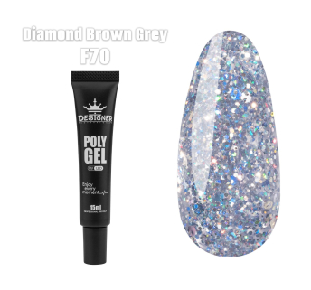 Полігель (15 мл.) Designer F70 Diamond Brown Grey