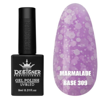 Кольорова база Marmalade base 309 Designer (9 мл.) - з білими конфетті