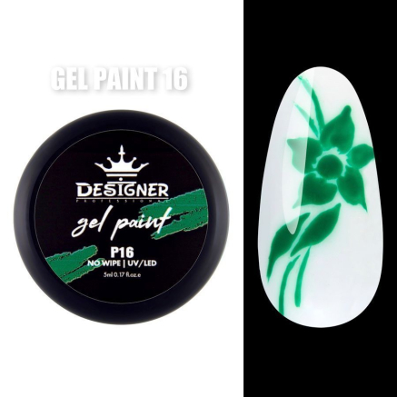Gel Paint P16 (Зелений) 5 мл. - Гель фарба Designer