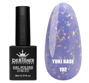 Кольорова база Yuki base 192 Designer (9 мл.) - з пластівцями юкі