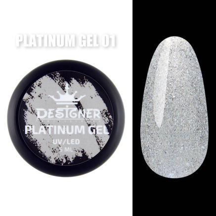 Platinum Gel 5 мл., Designer (Гель з шиммером) - Білий №1