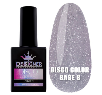 Світловідбивне базове покриття №8 (Лаванда), 9 мл. - Disco Color Base Designer