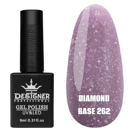Базове покриття Diamond Base 262 Designer (9 мл.) - с легким світловідбивним ефектом