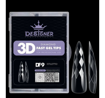 Diamond Fast Gel Tips (DF9 Stiletto) - гелевые типсы Designer 120 шт/уп