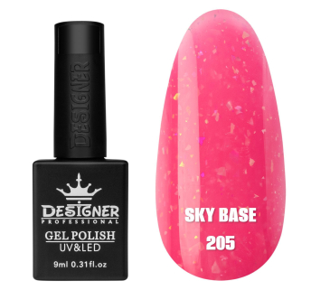 Кольорова база Sky base 205 Designer (9 мл.) - із золотою поталлю