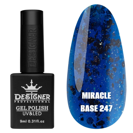 Кольорова база Miracle base 246 Designer (9 мл.) - з чорною, срібною та кольоровою поталлю