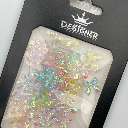 Об'ємний декор для дизайну нігтів 'Голографічні Бантики' Designer - B1